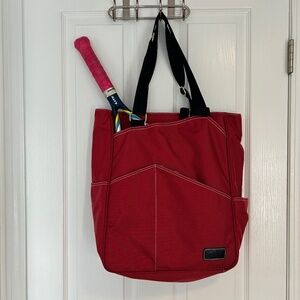 Maggie Mather Original Tote Great for Racquets, Red